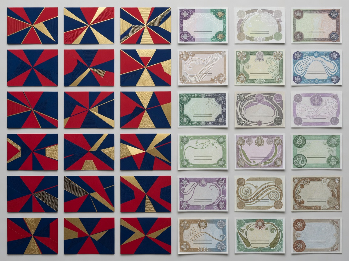 Abstract government bond certificates in a grid